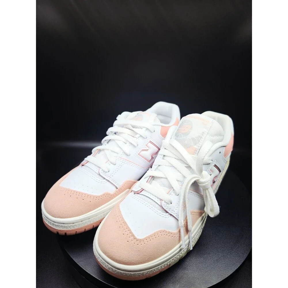 New Balance 550 Unisex Kids Low Top Lace-Up Sneakers White/Pink US 7 M/8.5 Women